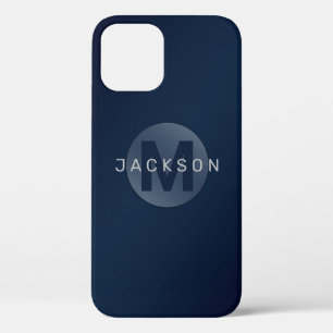Case-Mate iPhone Case Monogramme bleu marine moderne simple personnalisé