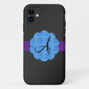 Case-Mate iPhone Case Monogramme bleu noir de roses