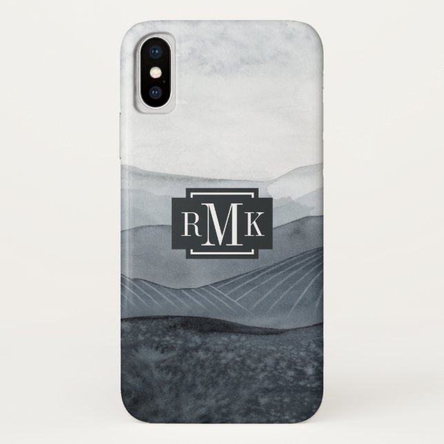 Coques Case-Mate iPhone Monogramme | Blustering Grey Valley (Dos)
