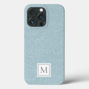 Case-Mate iPhone Case Monogramme Botanique Floral Bleu Clair Élégant