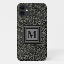 Monogramme botanique noir et gris personnalisé
