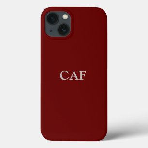 Case-Mate iPhone Case Monogramme Bourgogne Maron Rouge foncé Blanc