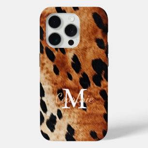 Coque iPhone 15 Pro Monogramme Brown de vache