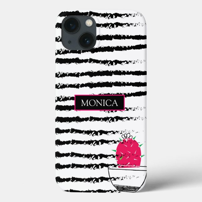 Coques Case-Mate iPhone Monogramme Cactus rose (Verso)