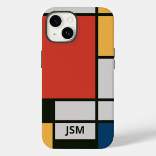 Coque Pour iPhone 14 Monogramme Carré De Stijl Inspiré