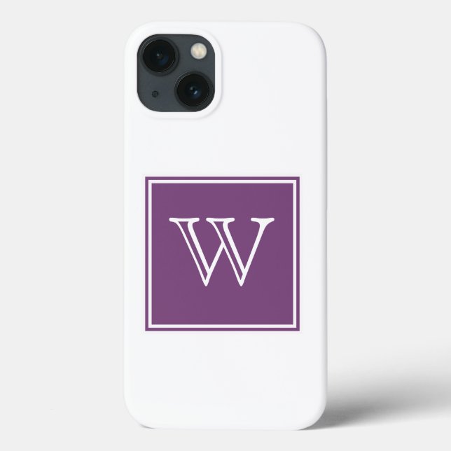 Coques Case-Mate iPhone Monogramme Carré pourpre (Verso)