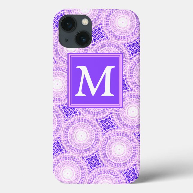 Coques Case-Mate iPhone Monogramme cercles violets motif Coque-Mate iPhone (Verso)