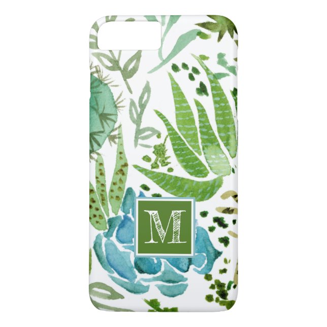 Coques Case-Mate iPhone Monogramme | Champ I Succulent (Dos)
