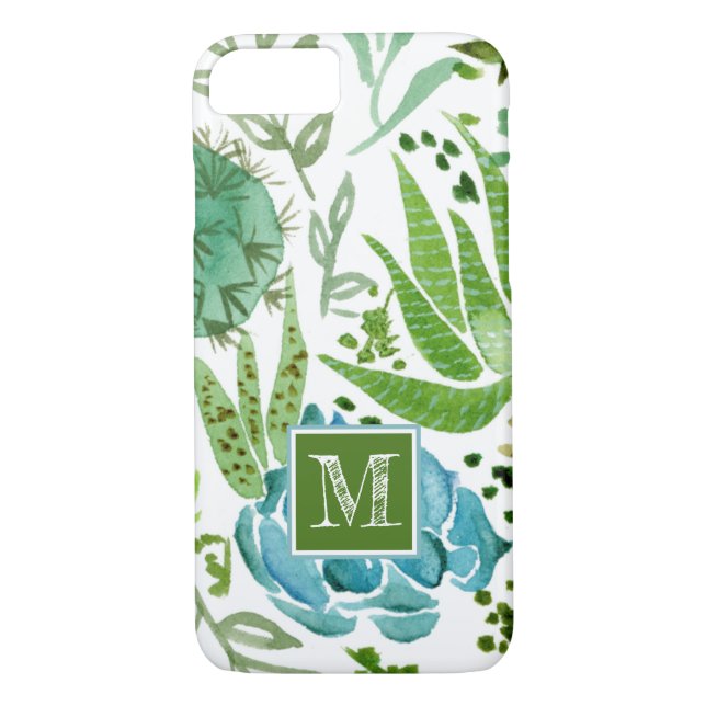 Coques Case-Mate iPhone Monogramme | Champ I Succulent (Dos)