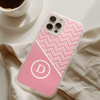 Monogramme Chevron géométrique rose moderne