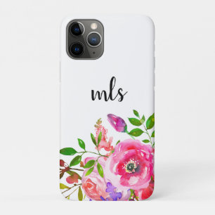 Case-Mate iPhone Case Monogramme Chic Pink Purple Aquarelle Florale tend