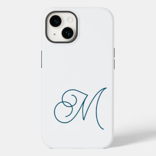Coque Pour iPhone 14 Monogramme classique Script simple initial