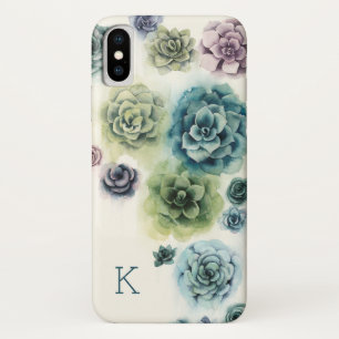 Coque iPhone X Monogramme Cluster de succulents