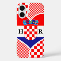 Monogramme Croatie Drapeau Coeur Checkers