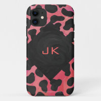 Monogramme Dalmatien Noir et Rouge