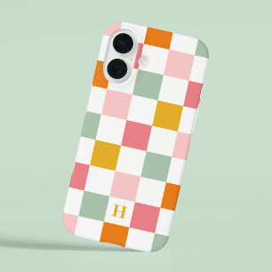 Coques iPhone 16 Monogramme damier coloré