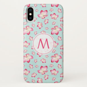 Case-Mate iPhone Case Monogramme d'aquarelle Tropical Pink Plumeria