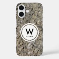 Monogramme de calcaire de hachage fossile