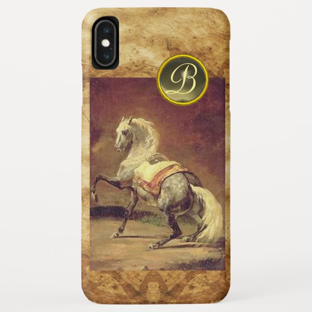 COQUES Case-Mate iPhone MONOGRAMME DE CHEVAL GRISÉ (Dos)