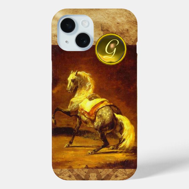 COQUES Case-Mate iPhone MONOGRAMME DE CHEVAL GRISÉ (Verso)