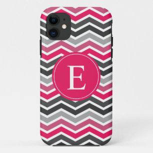 Etui iPhone Case-Mate Monogramme de Chevron gris rose