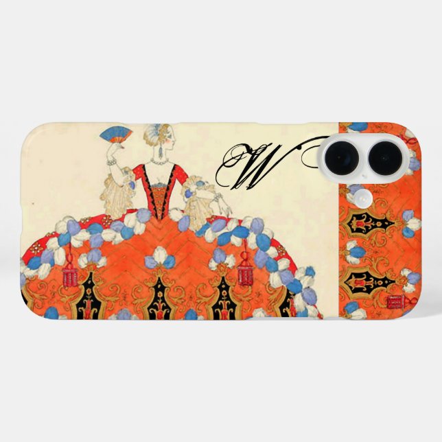 COQUES Case-Mate iPhone MONOGRAMME DE CONCEPTEUR DE MODE LADANGE ORANGE (Verso (horizontal))