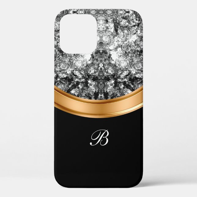 Coques Case-Mate iPhone Monogramme de Crystal Bing de Faux classique (Verso)