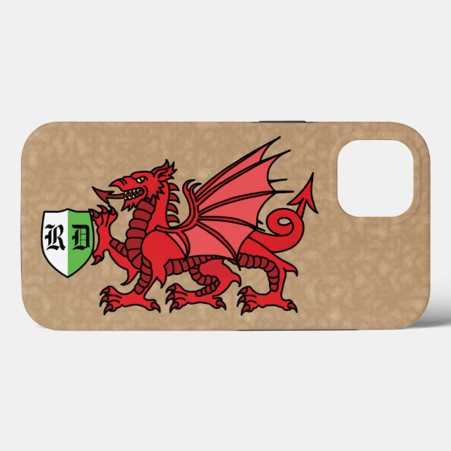 Coques Case-Mate iPhone Monogramme de dragon gallois (Verso (horizontal))