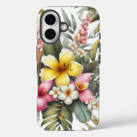 Monogramme de fleurs tropicales Design d'île