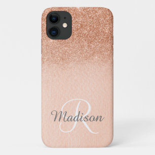 Case-Mate iPhone Case Monogramme de fondu de Parties scintillant or Rose