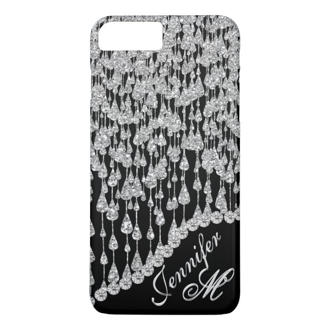Coques Case-Mate iPhone Monogramme de glaçons de diamant (Dos)