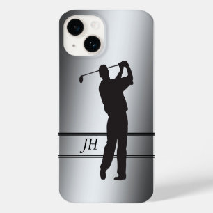 Coque Pour iPhone 14 Monogramme de Golfeur Silhouette