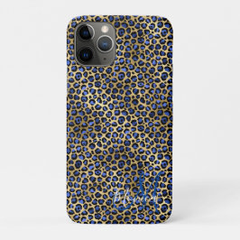 Case-Mate iPhone Case Monogramme de la marine et de l'or Cheetah