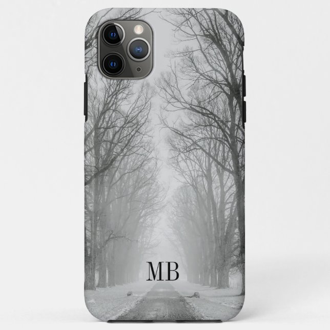 Coques Case-Mate iPhone Monogramme de la route d'hiver (Dos)