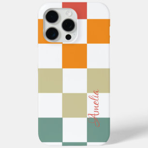 Coque iPhone 15 Pro Max Monogramme de ligne rétro élégant moderne