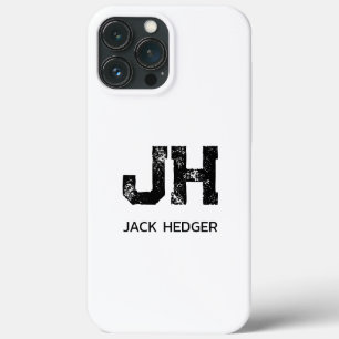 Case-Mate iPhone CASE MONOGRAMME DE NOM À DEUX LETTRES NOIR MINIMALISTE