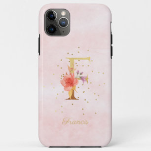 Case-Mate iPhone Case Monogramme de nom initial F lettre florale aquarel