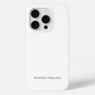 Coque iPhone 15 Pro Monogramme de nom noir et blanc moderne