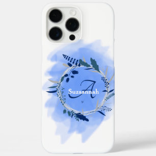 Coques iPhone 16 Pro Max Monogramme de nom personnalisé Couronne aquarelle