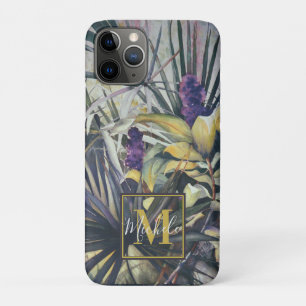 Case-Mate iPhone Case Monogramme de palmiers et d'hyacinthes violets