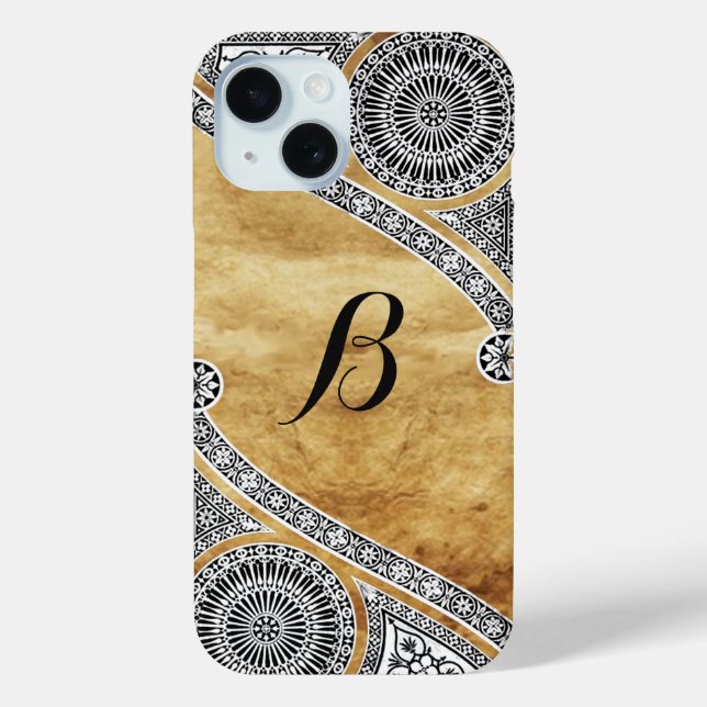 Coques Case-Mate iPhone MONogramme de parchemin ARCHITECTURE RENAISSANCE (Verso)