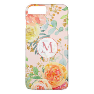 Case-Mate iPhone Case Monogramme de Parties scintillant d'Eucalyptus ros