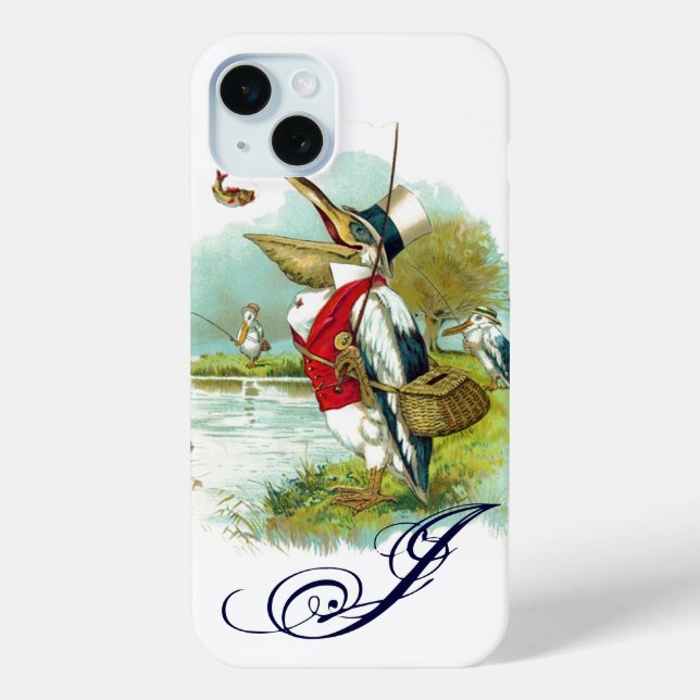 Coques Case-Mate iPhone MONOGRAMME DE PÊCHE M. PELICAN, blanc (Verso)