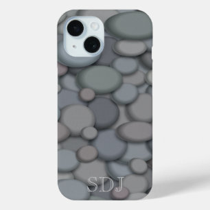 Coque Pour iPhone 15 Monogramme de rocher coloré de la rivière