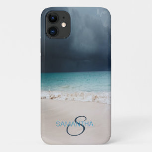 Case-Mate iPhone Case Monogramme de sable du rivage de la plage tropical