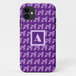 Case-Mate iPhone Case Monogramme de silhouette violette de chien de chie