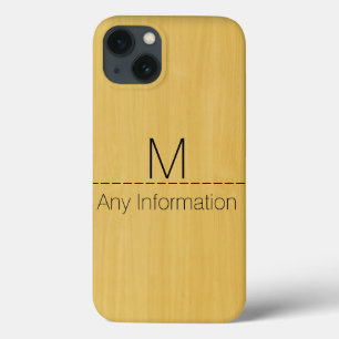 Etui iPhone 13 Monogramme de texture du grain d'or