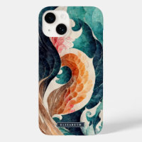 Monogramme d'échelle de dragon de vague japonaise