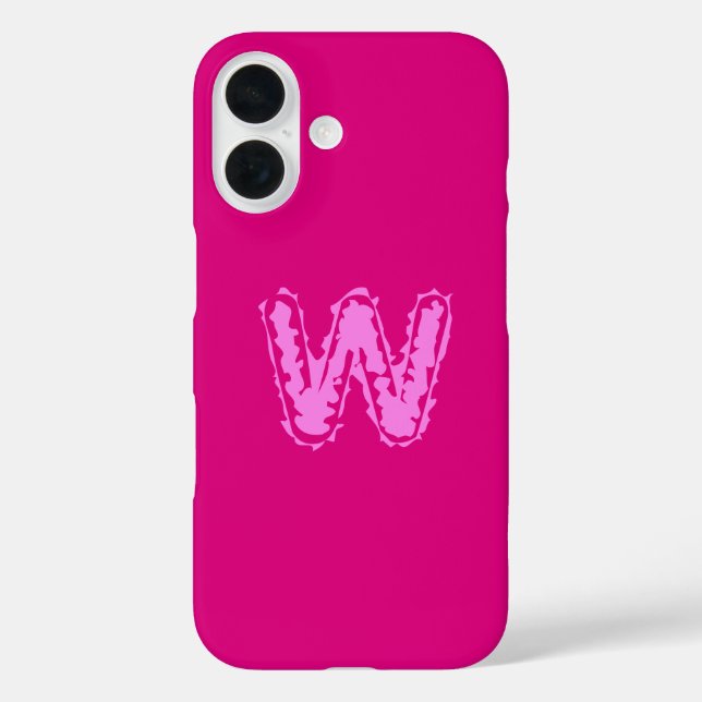 Coques Case-Mate iPhone Monogramme déplaisant rose sur rose (Verso)