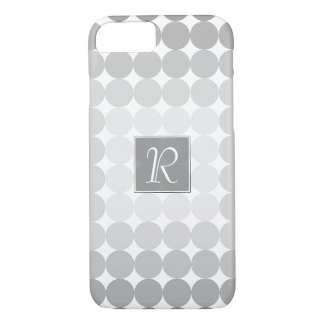 Coques Case-Mate iPhone Monogramme des cercles gris modernes (Dos)